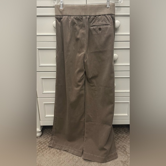 James Perse ribbed waist wide leg pleated pant fawn khaki tan 1 small - Picture 5 of 5